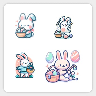 Happy Hoppy Easter: Bunny and Egg Sticker Collection Magnet